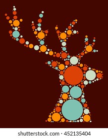 deer shape vector design by color point