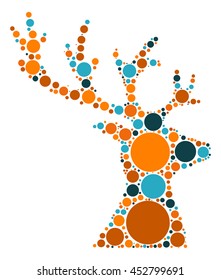 deer shape vector design by color point