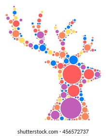deer shape vector design by color point