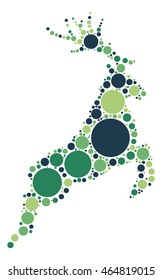 deer shape vector design by color point