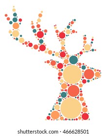 deer shape vector design by color point