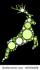 deer shape vector design by color point