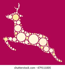 deer shape vector design by color point