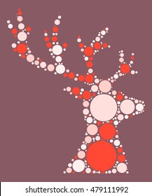 deer shape vector design by color point