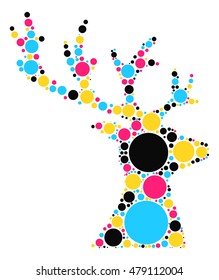 deer shape vector design by color point
