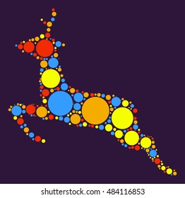 deer shape vector design by color point