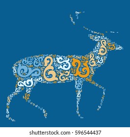 deer shape vector design illustration
