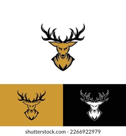 deer shaped mascot logo that looks fierce and angry