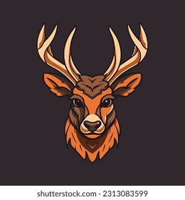 Deer shaped mascot logo for a wood products company. modern flat color