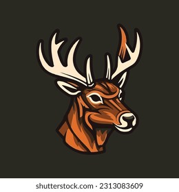 Deer shaped mascot logo for a wood products company. modern flat color