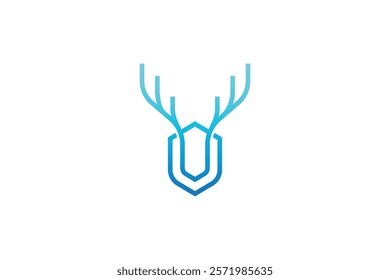 deer shield logo minimalist style for security technology