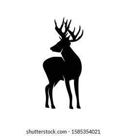 Deer Shilhouette vector ilustration black and white colour design