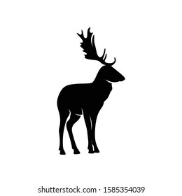 Deer Shilhouette vector ilustration black and white colour design