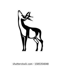 Deer Shilhouette vector ilustration black and white colour design