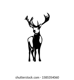 Deer Shilhouette vector ilustration black and white colour design