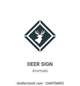 Deer sign vector icon on white background. Flat vector deer sign icon symbol sign from modern animals collection for mobile concept and web apps design.
