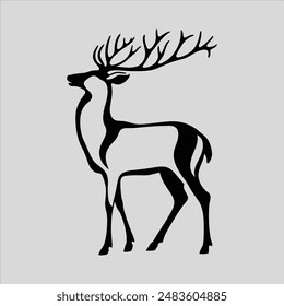 deer silhouette, Deer Animal Vector Illustration. Deer logo, deer vector