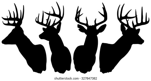 Deer Silhouette with Antlers