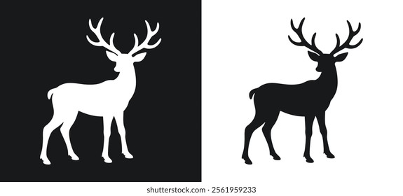 Deer Silhouette in Black and White