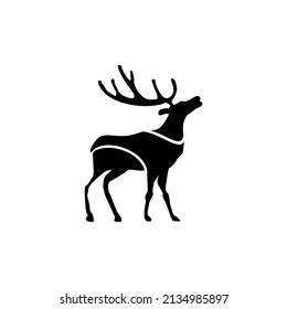 deer silhouette with black and white 3 stripes style