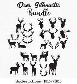 Deer silhouette Design Deer Vector pack black and white SVG Sticker graphics