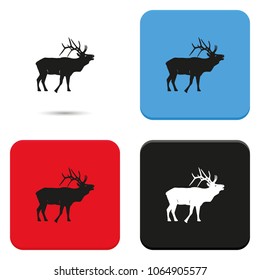 Deer silhouette flat vector icon.