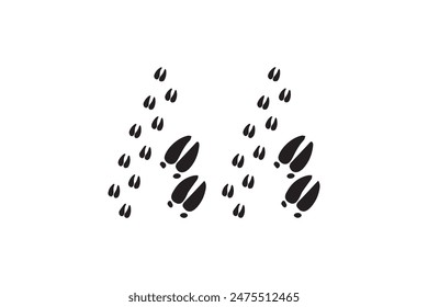 Deer silhouette Footprint vector illustration 