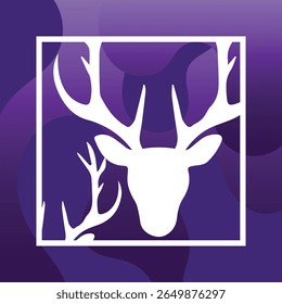 Deer silhouette geometric background with abstract style vector illustration