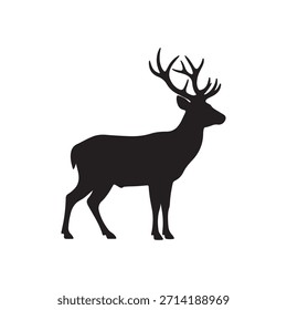 Diseño plano de Vector de icono de silueta de ciervo