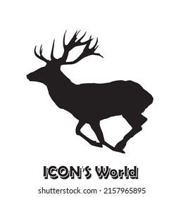 Deer silhouette. Deer icon. Vector illustration eps10.