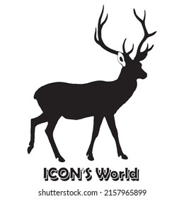 Deer silhouette. Deer icon. Vector illustration eps10.