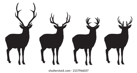 Silhouette de ciervos. Icono de ciervo. Ilustración vectorial eps10.