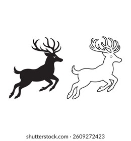 Deer Silhouette Icon Vector Illustration