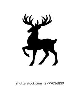Deer silhouette icon vector illustration on white background.