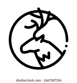 Vector de iconos de silueta de ciervo. Esquema de signo de silueta de ciervo. Ilustración de símbolo de contorno aislado
