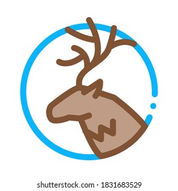 Deer Silhouette Icon Vector. Outline Deer Silhouette Sign. Color Isolated Contour Symbol Illustration