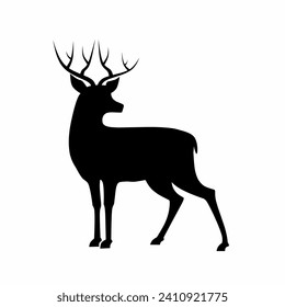 Deer silhouette icon vector. Reindeer silhouette can be used as icon, symbol or sign. Deer icon for design related to animal, wildlife or landscape