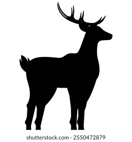 Deer Silhouette Icon for Wildlife and Nature Design