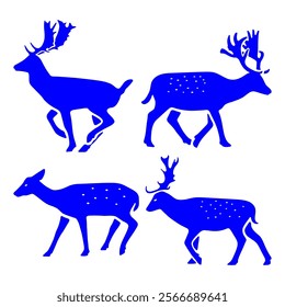 Deer silhouette illustration Deer silhouette logo icon collection