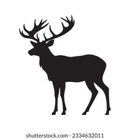 deer silhouette isolated on white vector