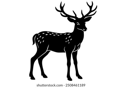 deer silhouette isolated on white