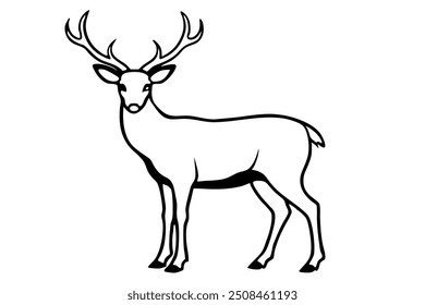 deer silhouette isolated on white