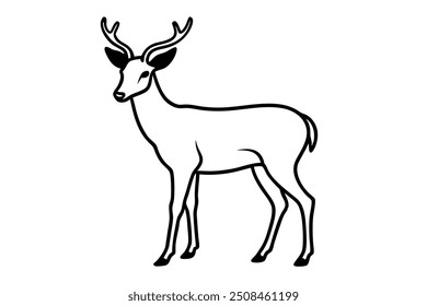deer silhouette isolated on white