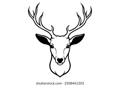 deer silhouette isolated on white