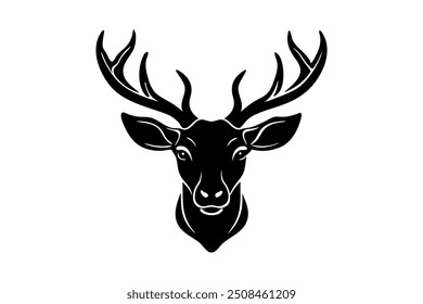 deer silhouette isolated on white