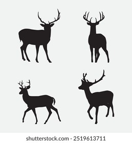 Deer silhouette isolated on white background