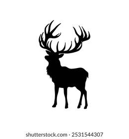 deer silhouette isolated on white. relevant for logos, ornaments, objects, prints and design additions. vector