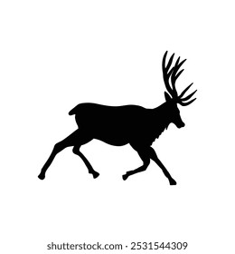 deer silhouette isolated on white. relevant for logos, ornaments, objects, prints and design additions. vector