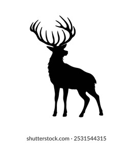 deer silhouette isolated on white. relevant for logos, ornaments, objects, prints and design additions. vector