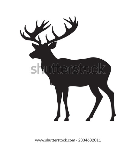 deer silhouette isolated on white vector